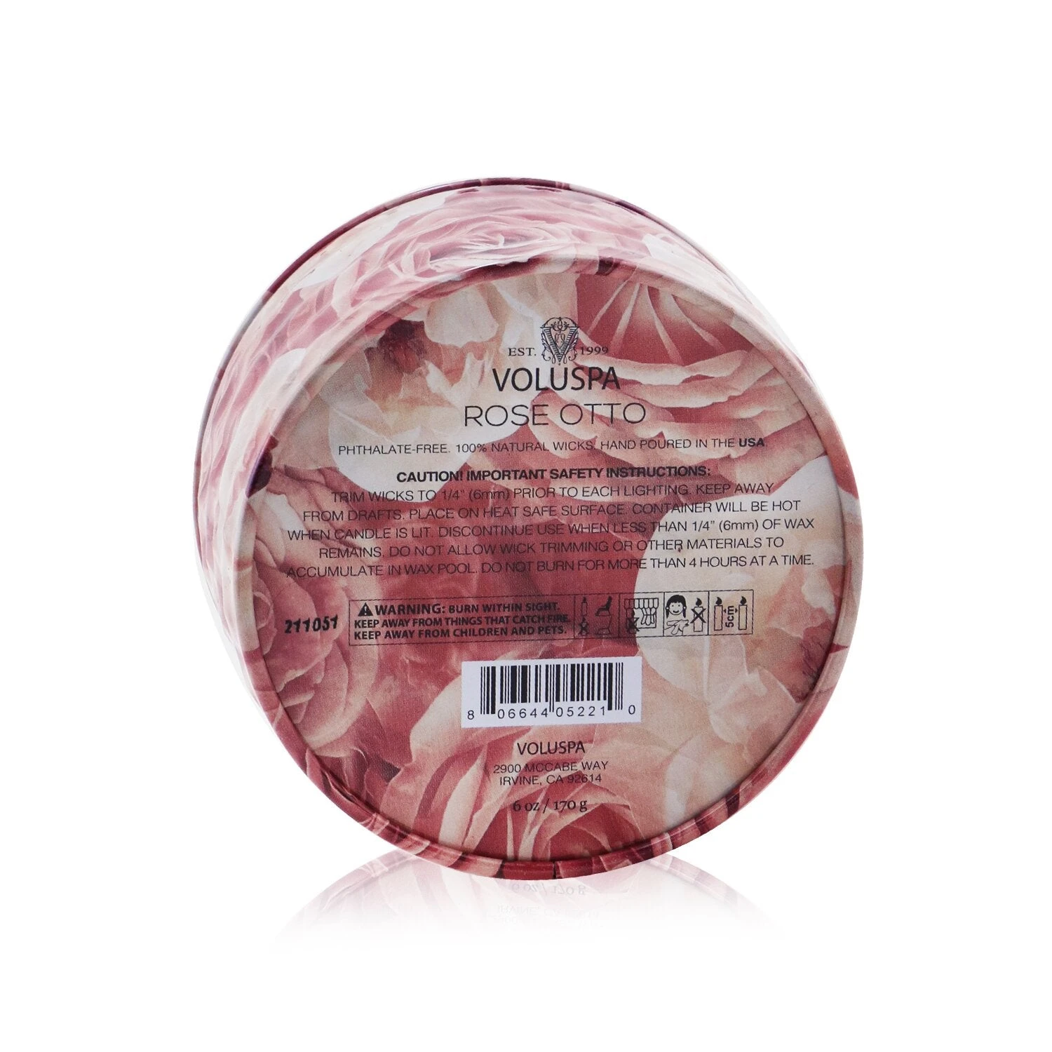 Voluspa 2 Wick Tin Candle - Rose Otto 170g/6oz 5 Voluspa 2 Wick Tin Candle - Rose Otto 170g/6oz - Image 3