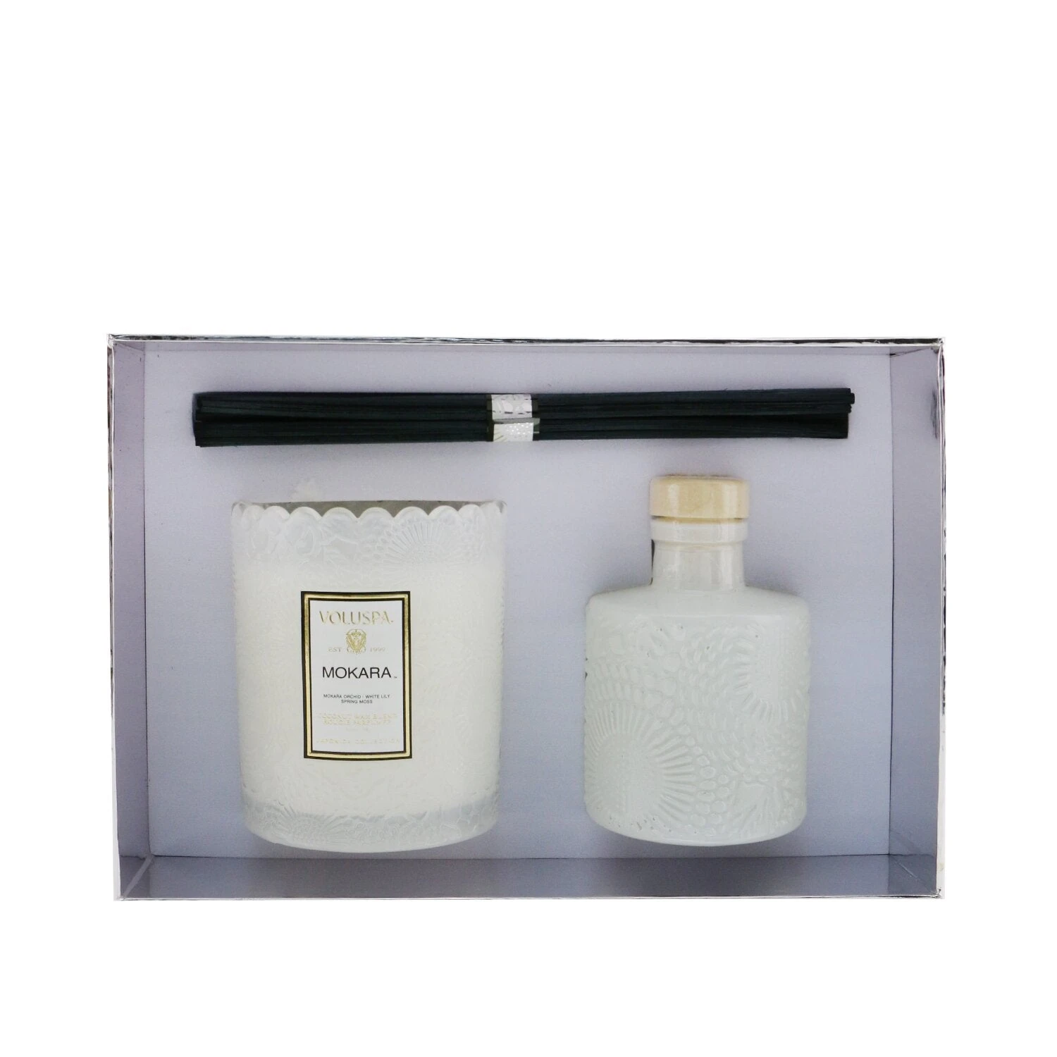 Voluspa Scalloped Edge Candle & Reed Diffuser Coffret - Mokara 2pcs 3 Voluspa Scalloped Edge Candle & Reed Diffuser Coffret - Mokara 2pcs