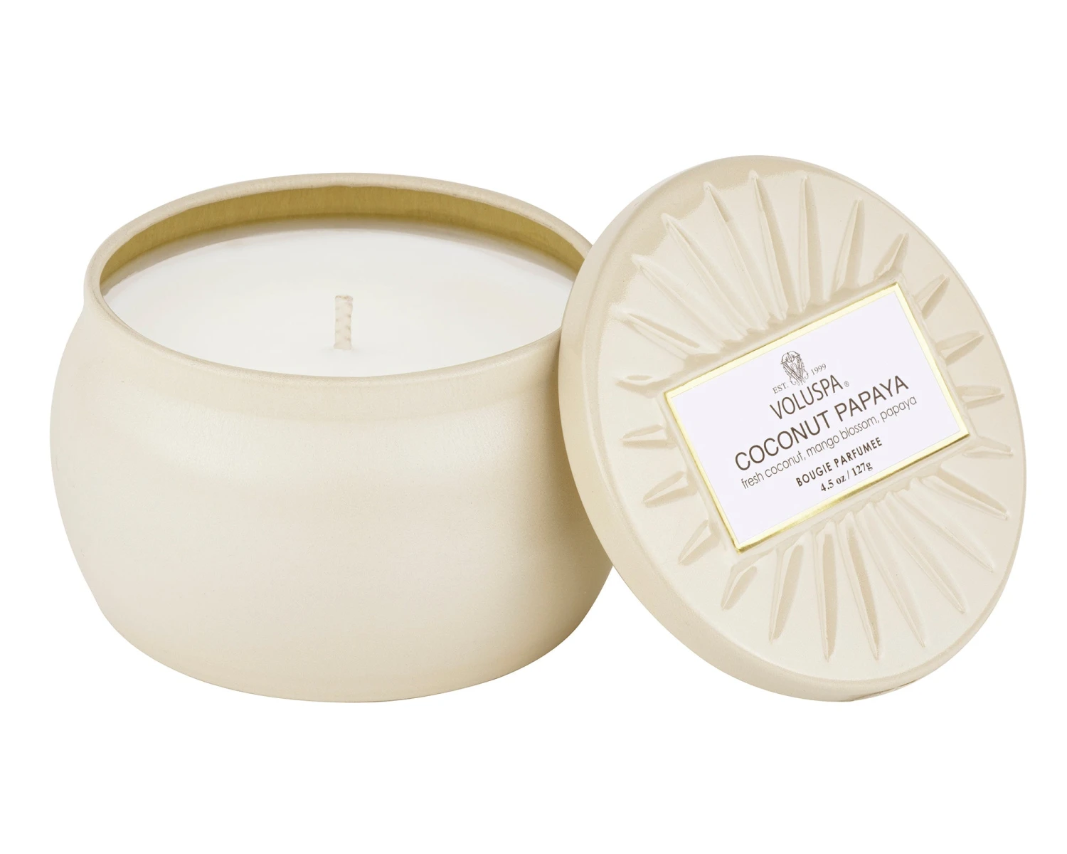 Voluspa Coconut Papaya - Mini Tin Candle 3 Voluspa Coconut Papaya - Mini Tin Candle