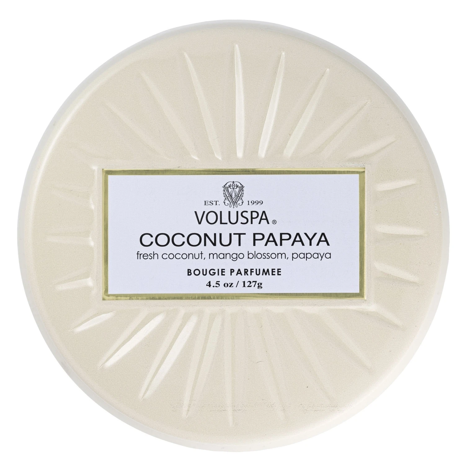 Voluspa Coconut Papaya - Mini Tin Candle 4 Voluspa Coconut Papaya - Mini Tin Candle - Image 2