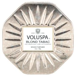 Voluspa Blond Tabac - 3 Wick Octagon Tin Candle
