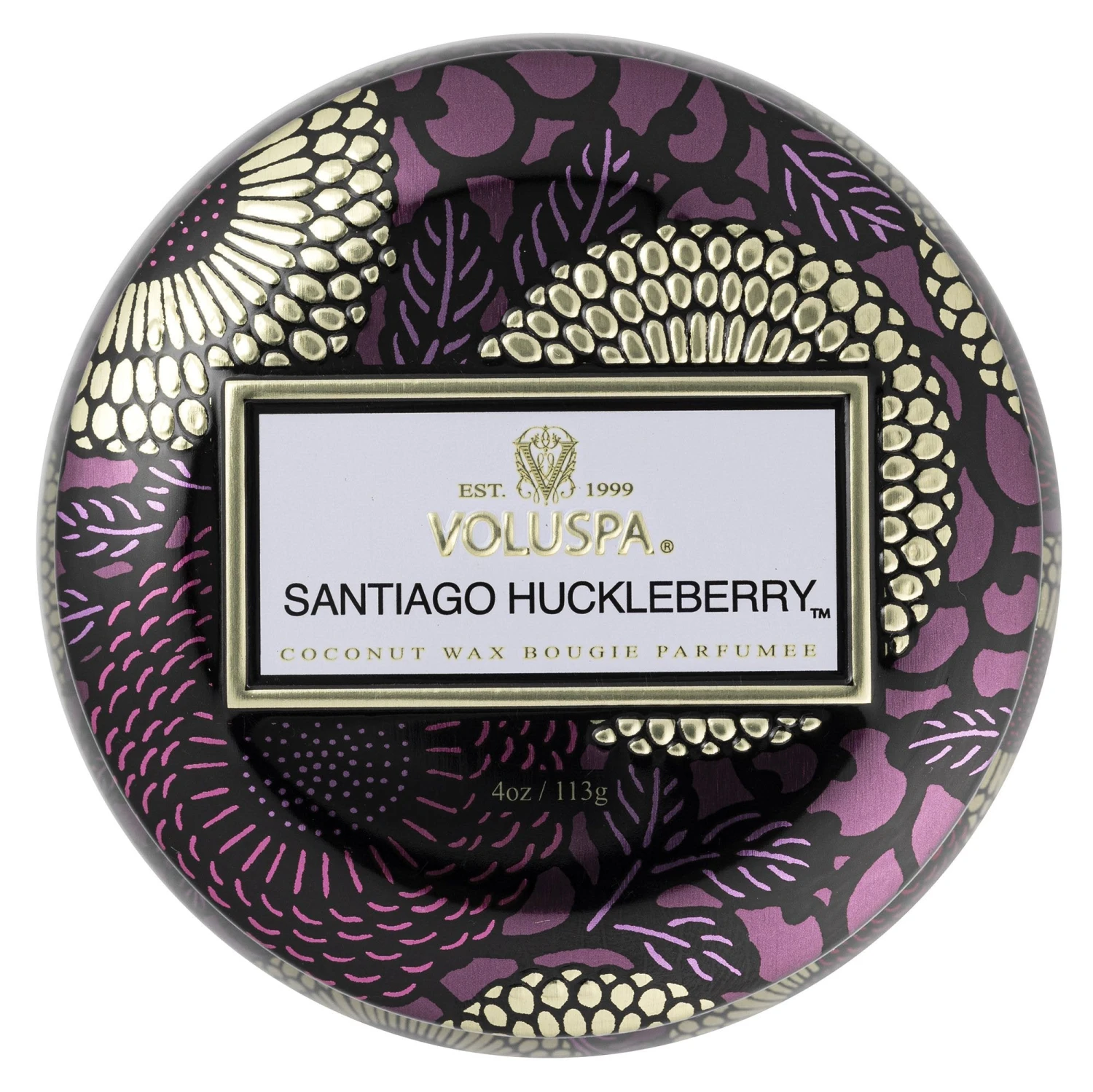 Voluspa Santiago Huckleberry - Mini Tin Candle 5 Voluspa Santiago Huckleberry - Mini Tin Candle - Image 3