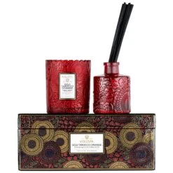 Voluspa Goji Tarocco Orange - Scalloped Edge Candle & Reed Diffuser Gift Set