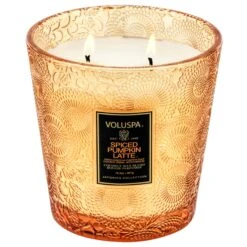 Voluspa Spiced Pumpkin Latte - 2 Wick Hearth Candle -Voluspa 73621 2