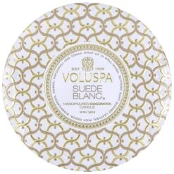 Voluspa - Suede Blanc 3 Wick Tin Candle -Voluspa 8121 1 1200x