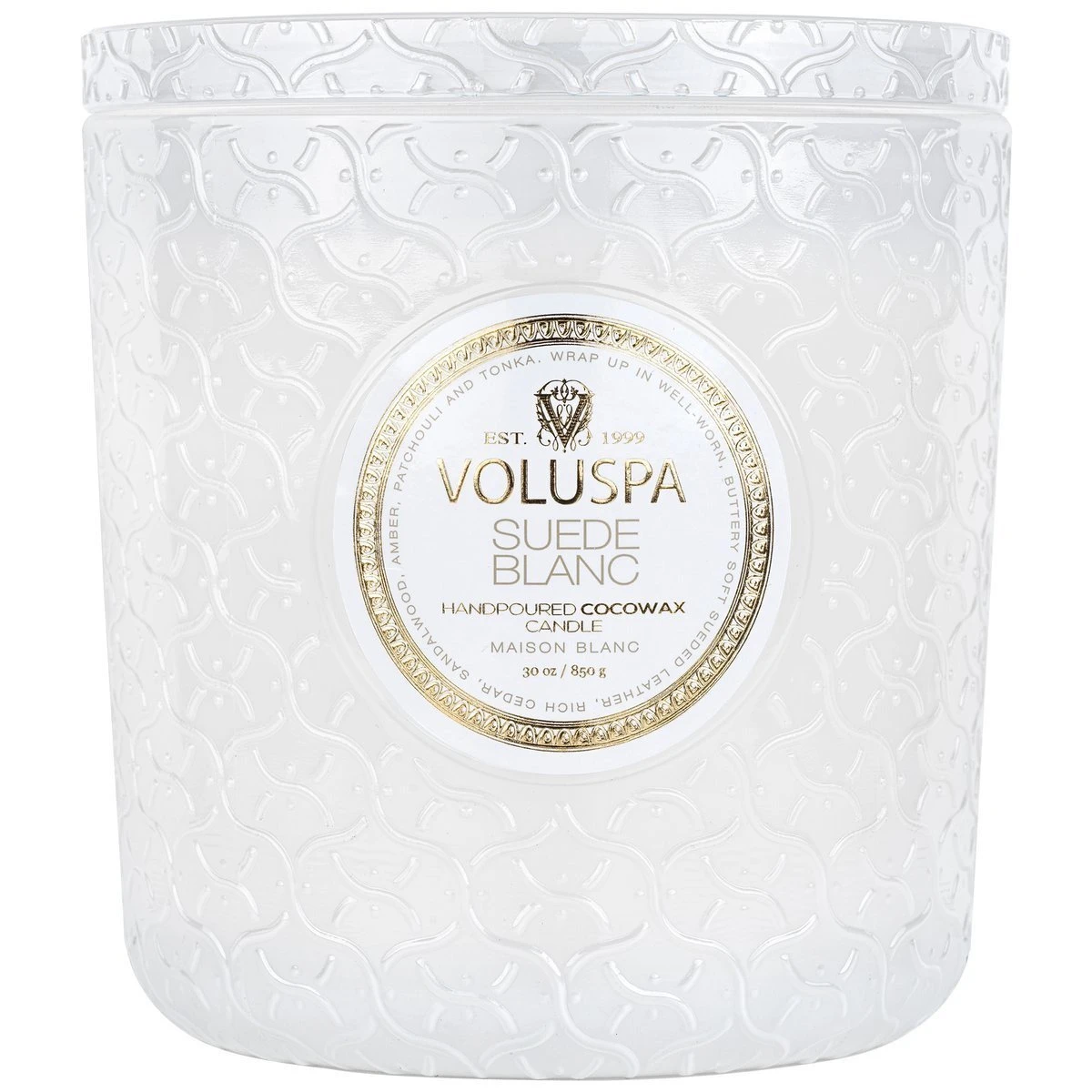 Voluspa - Suede Blanc Luxe Candle 3 Voluspa - Suede Blanc Luxe Candle