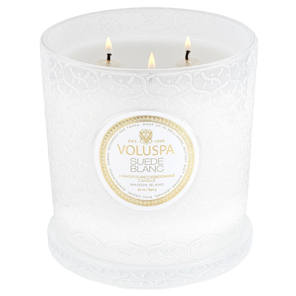 Voluspa - Suede Blanc Luxe Candle 4 Voluspa - Suede Blanc Luxe Candle - Image 2