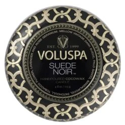 Voluspa Suede Noir - Mini Tin Candle -Voluspa 8213 1 f6d54fef 9a42 4053 a920 3e10cee2de2d