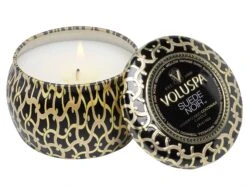 Voluspa Suede Noir - Mini Tin Candle