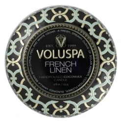Voluspa French Linen - Mini Tin Candle -Voluspa 8214 1 57ede81a dee5 4f7c b69c c6ea73ab5556
