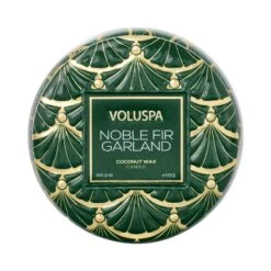 Voluspa Noble Fir Garland - Mini Tin Candle -Voluspa F23 PR 55110 002 1