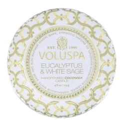 Voluspa Eucalyptus & White Sage - Mini Tin Candle -Voluspa FA21 PRopt 8117 002