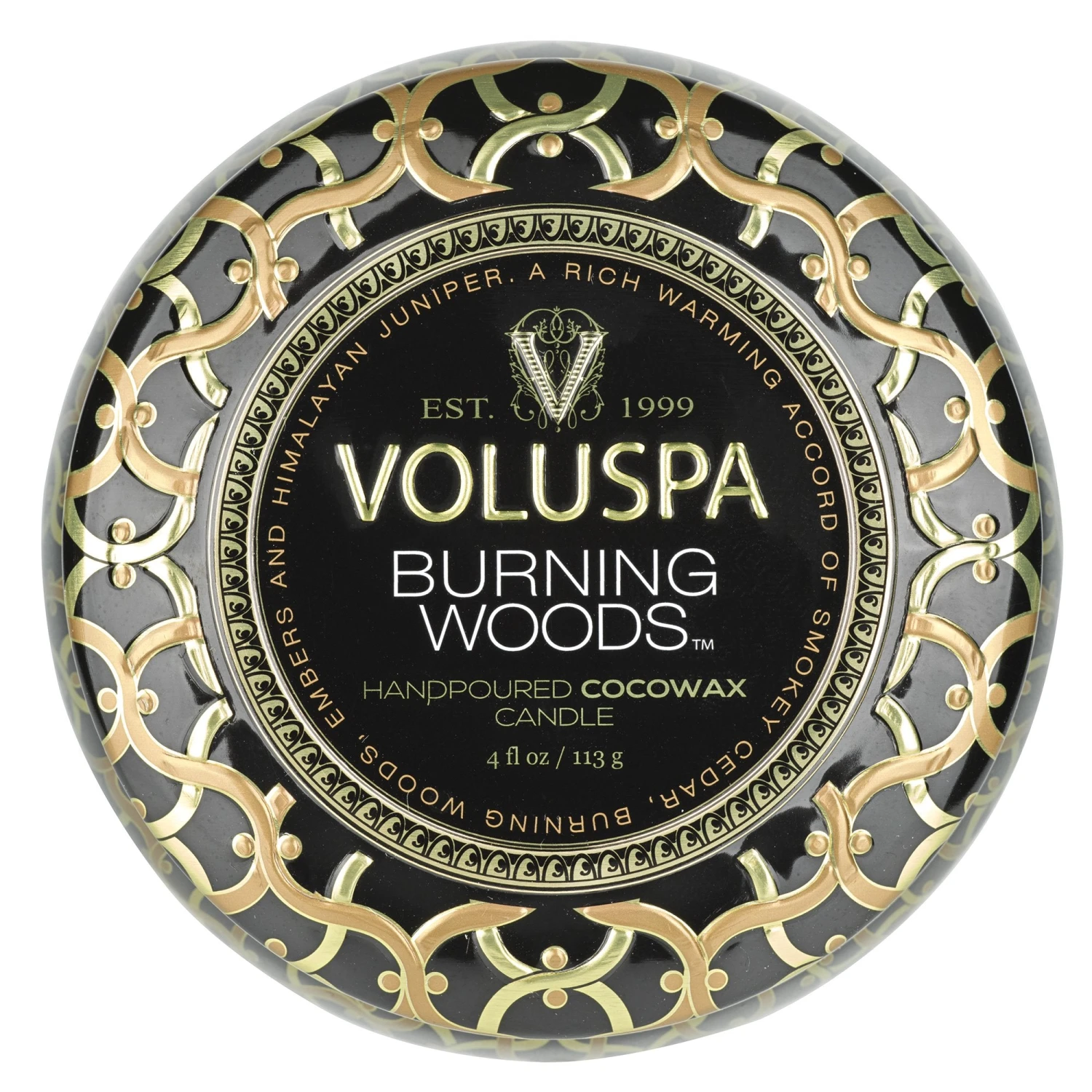 Voluspa Burning Woods - Mini Tin Candle 6 Voluspa Burning Woods - Mini Tin Candle - Image 4