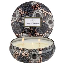 Voluspa Yashioka Gardenia - 3 Wick Tin Candle -Voluspa FA21opt PR 7225 1