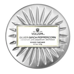Voluspa Silver Birch Peppercorn - Mini Tin Candle -Voluspa FA22 PRopt 68218 2 1