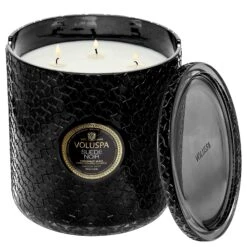 Voluspa Suede Noir - 5 Wick Hearth Candle -Voluspa FA22 PRopt Suede Noir 8503 2 1