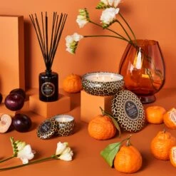 Voluspa Freesia Clementine - 3 Wick Tin Candle -Voluspa FREESIA CLEMENTINE ReedDiffuser 3WickTin MiniTin LIT Web