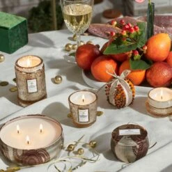 Voluspa Gilt Pomander & Hinoki - Mini Tin Candle -Voluspa HO21 LF 73316 73216 72116 73916 73116 2 Web