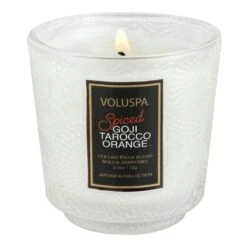 Voluspa Spiced Goji Tarocco Orange - Petite Pedestal Candle -Voluspa HO21 PRopt 73918 001