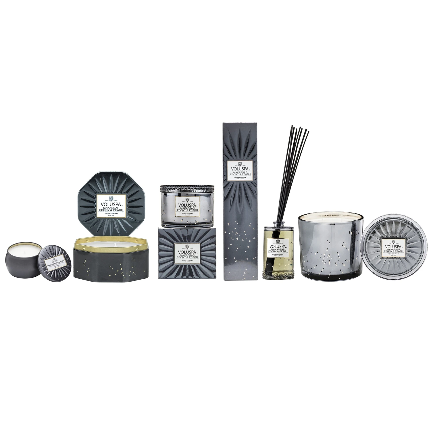 Voluspa Makassar Ebony & Peach - Fragrance Collection 3 Voluspa Makassar Ebony & Peach - Fragrance Collection