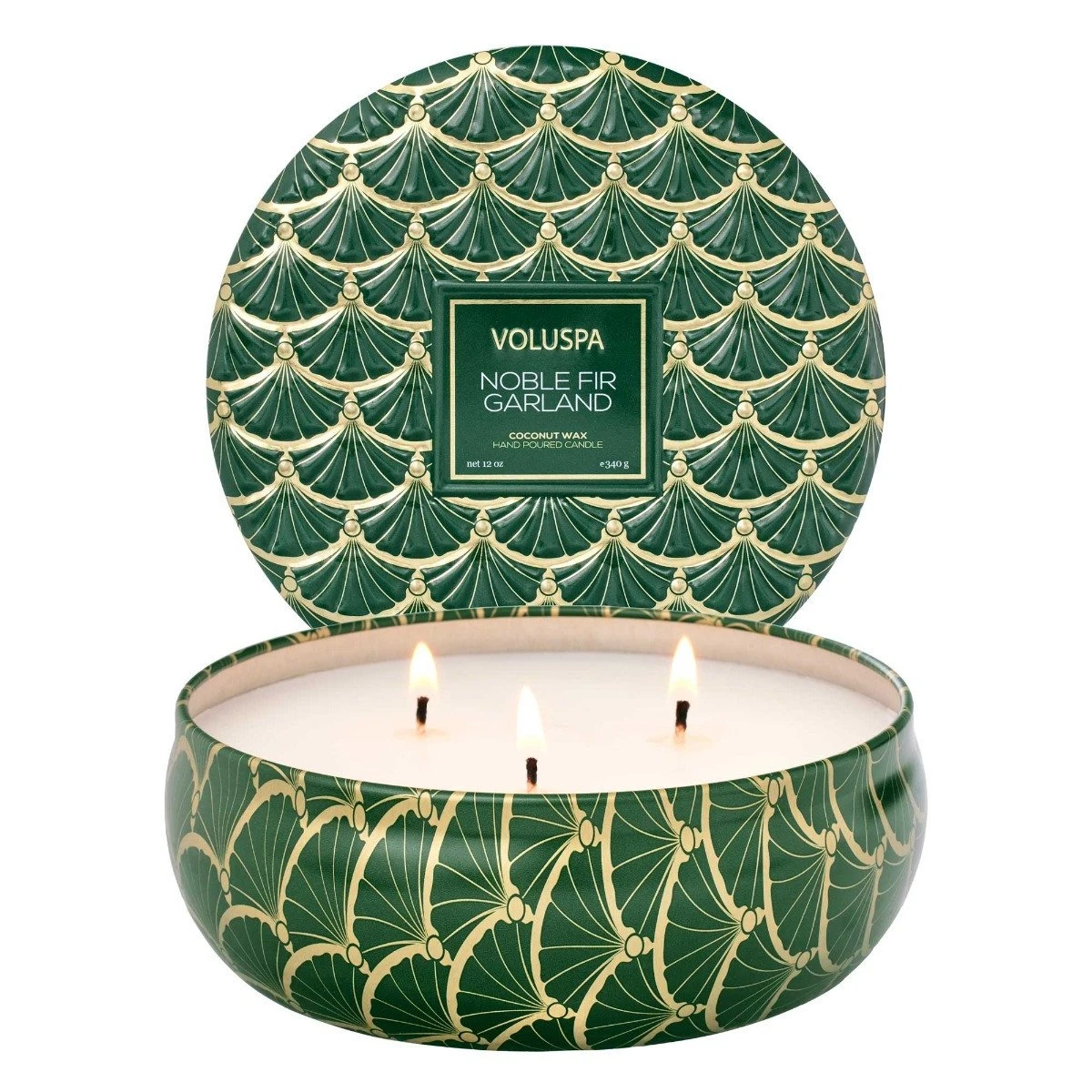 Voluspa - Noble Fir Garland 3 Wick Tin Candle 3 Voluspa - Noble Fir Garland 3 Wick Tin Candle