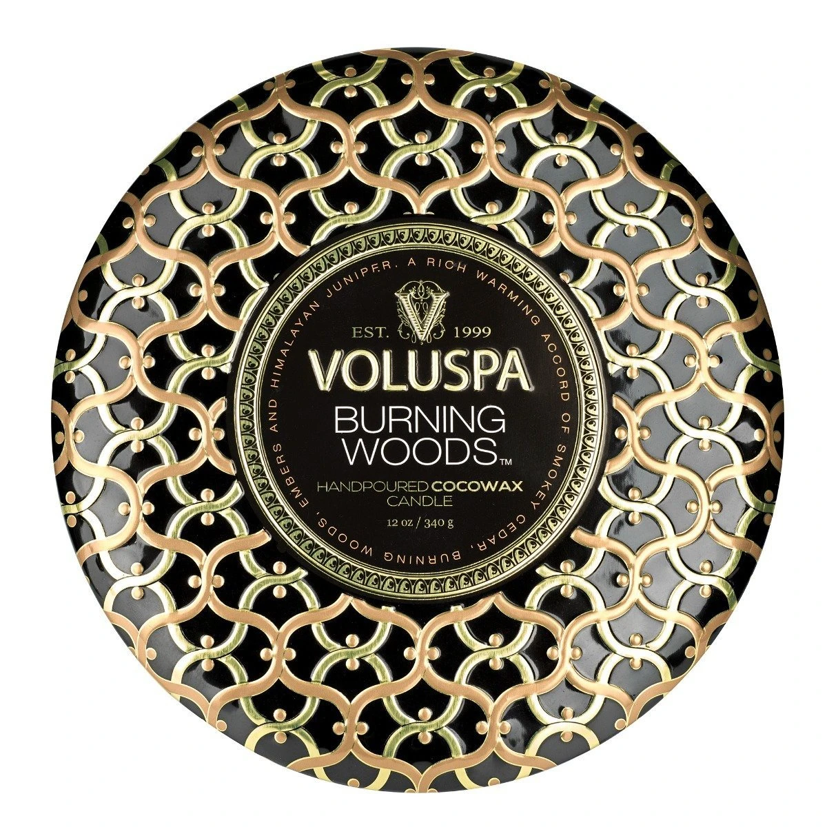 Voluspa - Burning Woods 3 Wick Tin Candle 4 Voluspa - Burning Woods 3 Wick Tin Candle - Image 2
