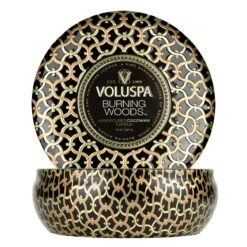 Voluspa - Burning Woods 3 Wick Tin Candle 11 Voluspa - Burning Woods 3 Wick Tin Candle -Voluspa fa21 propt 8227 004
