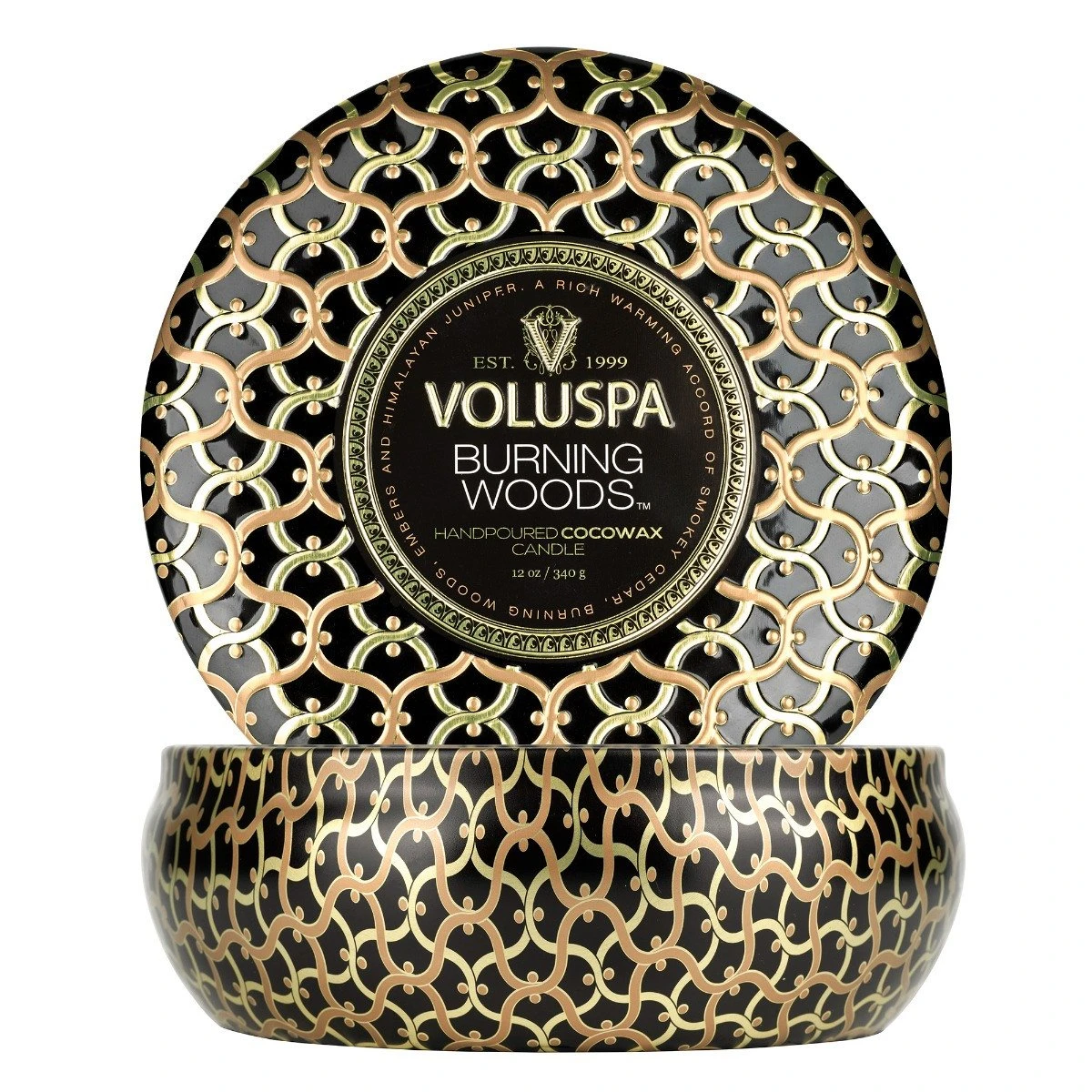 Voluspa - Burning Woods 3 Wick Tin Candle 6 Voluspa - Burning Woods 3 Wick Tin Candle - Image 4