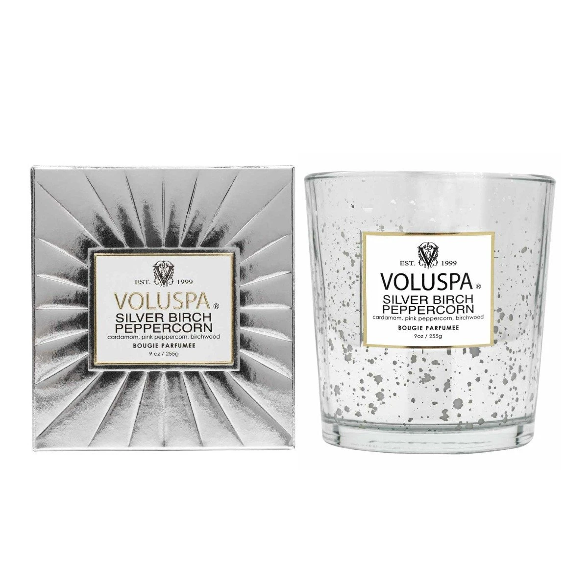 Voluspa - Silver Birch Peppercorn Classic Candle 3 Voluspa - Silver Birch Peppercorn Classic Candle