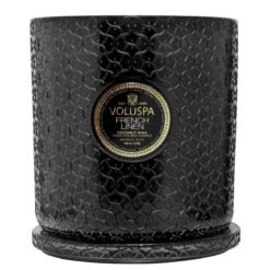 Voluspa - French Linen 5 Wick Hearth Candle -Voluspa fa22 propt french linen 8504 3