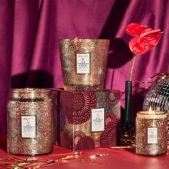 Voluspa - Gilt Pomander & Hinoki 3 Wick Hearth Candle -Voluspa ho21 ca 73316 73616 73516 web 2