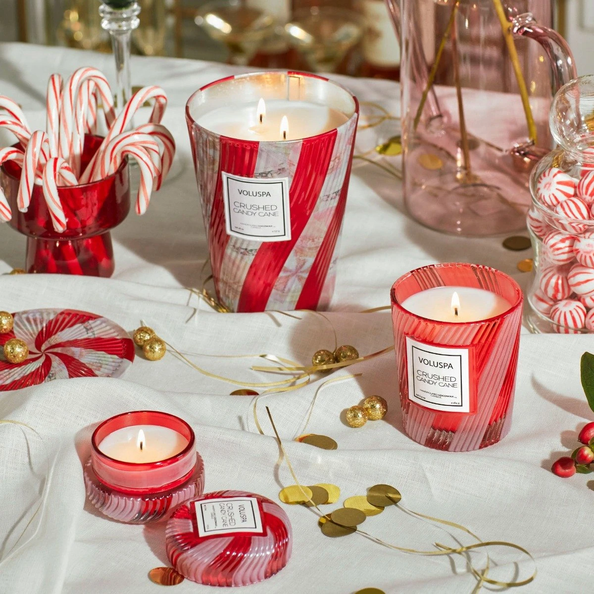 Voluspa - Crushed Candy Cane 5 Wick Hearth Candle 9 Voluspa - Crushed Candy Cane 5 Wick Hearth Candle - Image 7