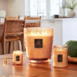 Voluspa - Spiced Pumpkin Latte Embossed Small Glass Candle -Voluspa ho21 lf 73521 72821 73321 web 2