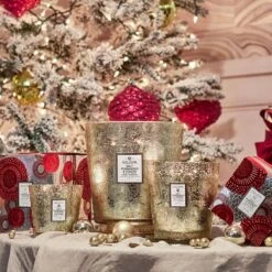 Voluspa - Gilt Pomander & Hinoki 3 Wick Hearth Candle -Voluspa ho21 lf 73616 72816 73816 web 1