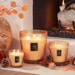 Voluspa - Spiced Pumpkin Latte 2 Wick Hearth Candle -Voluspa ho21 lf 73621 72821 73821 web
