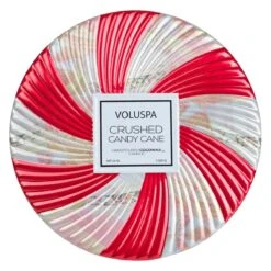 Voluspa - Crushed Candy Cane 3 Wick Tin Candle -Voluspa ho21 propt 5456 002