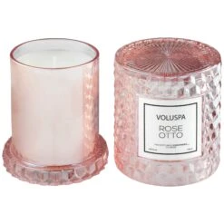Voluspa Rose Otto - Cloche Candle -Voluspa icon candle cloche cover rose otto 2 736c