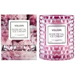 Voluspa Rose Petal Ice Cream - Cloche Candle