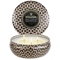 Voluspa - Pink Citron Grapefruit 3 Wick Tin Candle