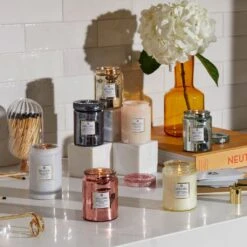 Voluspa - Sparkling Rose Embossed Small Glass Candle -Voluspa sp22 lf vermeil small jars all web f563d393 336d 47b8 b0c2 9141c2c2aa00 1024x1024