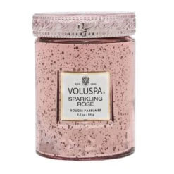 Voluspa - Sparkling Rose Embossed Small Glass Candle