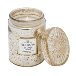 Voluspa - Blond Tabac Embossed Small Glass Candle -Voluspa sp22 propt 6879 1 web fe3aebc6 b2a0 4484 953d 573fe1a8ce92 1024x1024