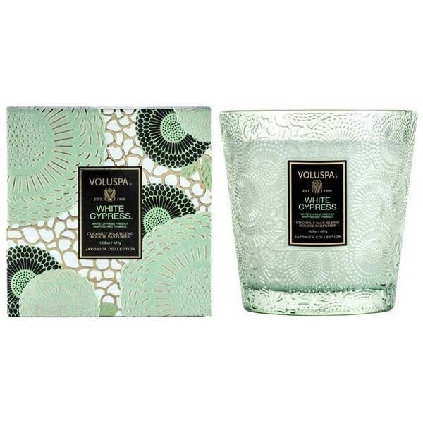 Voluspa - White Cypress 2 Wick Hearth Candle 3 Voluspa - White Cypress 2 Wick Hearth Candle